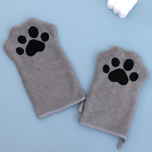 Adorable Pet Paw Grooming & Drying Mitt - Super Absorbent Fleece Material